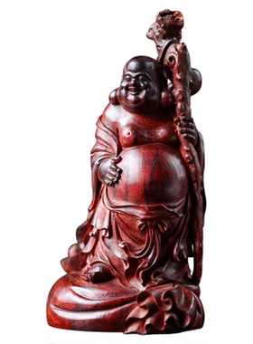 印度小叶紫檀大肚弥勒佛实木