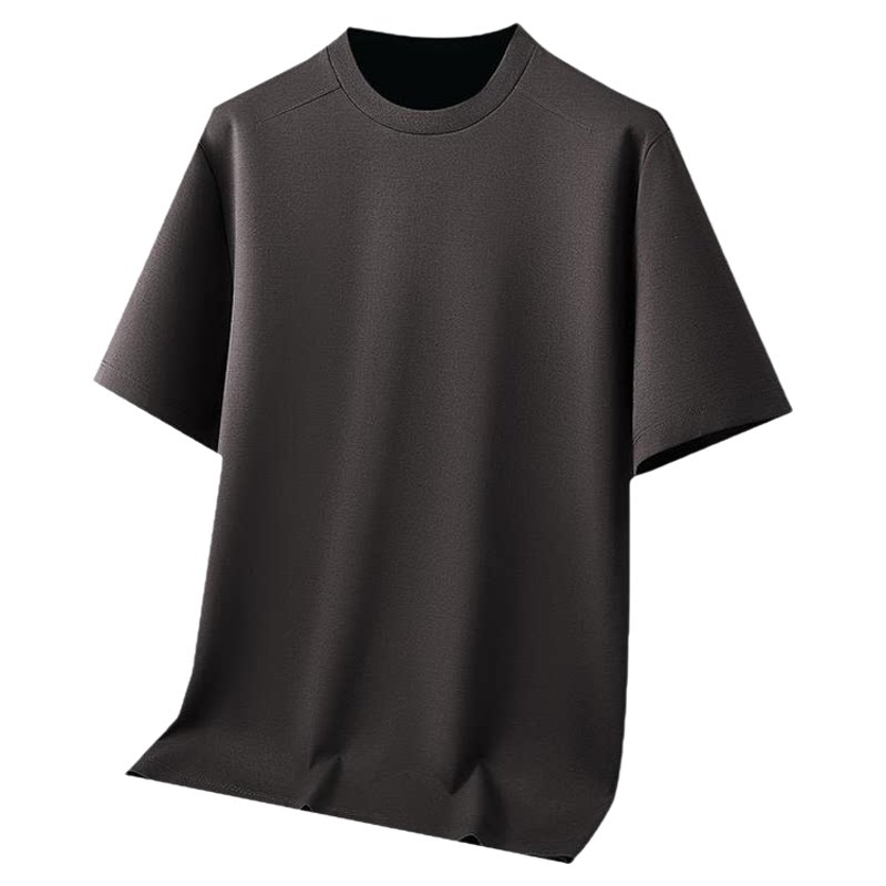 百胜狐莫代尔羊毛混纺加大码男短袖T恤加肥宽松透气显瘦纯色上衣