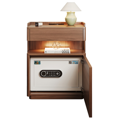 墨乔简约大容量实木保险柜床头柜