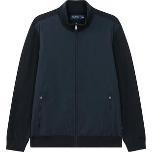NAUTICA/诺帝卡男装秋冬棉质混纺柔软拼接立领外套SO4302