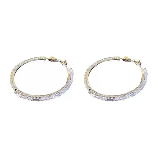 千禧辣妹圈圈耳环女欧美夸张带钻圆圈高级感气质大耳圈耳环耳钉饰