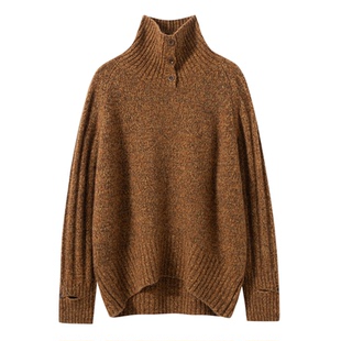 Z.M.R【康宝莱花纱】75%山羊绒25%桑蚕丝轻奢慵懒针织半高领毛衣