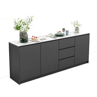 岩板餐边柜客厅家用靠墙一体现代简约实木收纳柜储物柜轻奢茶水柜