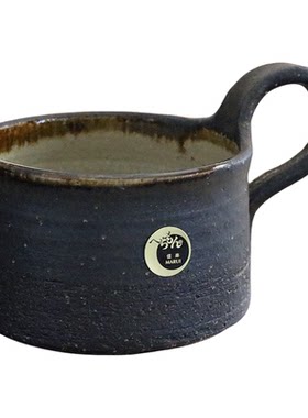 日本进口信乐烧手绘拉花咖啡杯
