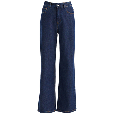 OBEG欧碧倩复古蓝直筒休闲牛仔裤长裤女冬垂感松弛感裤子10484020