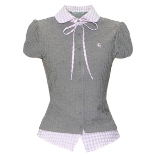 fragileheart易碎商店·韩系女高学院风格子衬衫短袖裙子两件套装