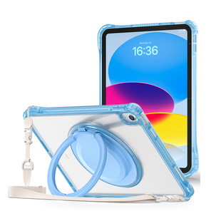 适用ipad11轻薄壳带笔槽360度可旋转一体式支架保护套无磁防弯透明好看全包亚克力9代保护壳2021款Air5无翻盖