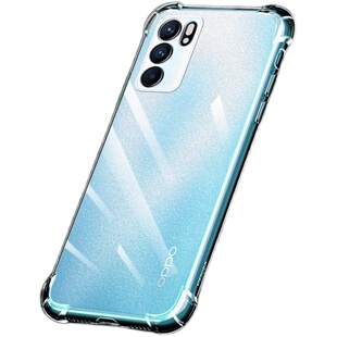 opporeno6手机壳透明Reno6Pro十保护套镜头全包oppoReno6pro+硅胶oppo气囊6p防摔男0pp0新款女六por+软壳适用