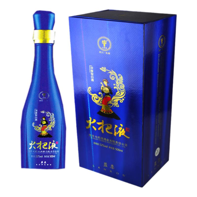 醇厚口感火把液蓝柔浓香型酒52度