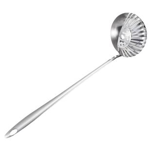 不锈钢两用火锅半漏勺长柄一体火锅汤勺漏勺二合一勺子套装架商用