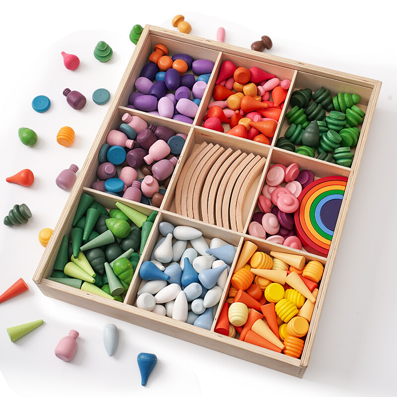 儿童创意四季主题ins小可爱彩虹积木3-6岁5建构拼搭DIY益智力玩具