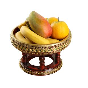 高脚实木果盘泰式水果盘家用客厅茶几供盘茶点新年干果盘供佛托盘