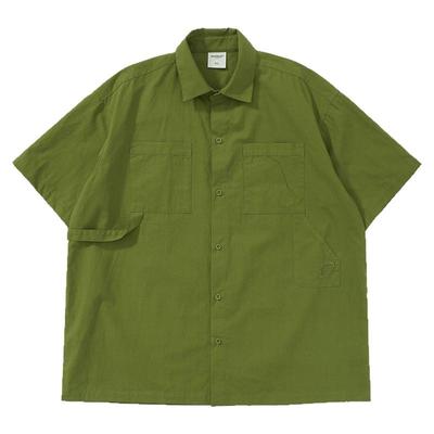 格纹梭织料纯色基础休闲衬衫外套