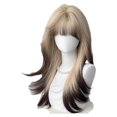 白金挑染全头套仿真发假发女团