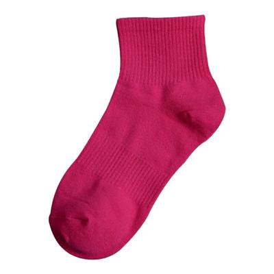 低帮短筒玫红色袜子女纯棉夏季薄