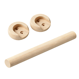 实木衣柜挂衣杆免打孔实木撑杆隔板收纳杆法兰托衣柜门帘木杆