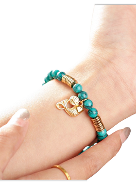 镇源女性绿松石草莓晶海蓝宝