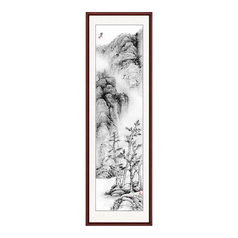 专业纯手绘国画真迹玄关山水画