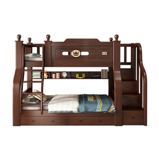 全实木上下床双层床两层高低床双人床成人上下铺木床儿童床子母床