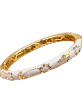 掐丝珐琅圆形双层雕花景泰蓝手镯