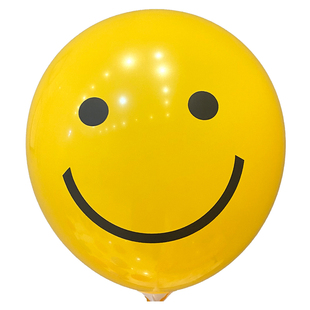 12寸加厚ins柠檬黄色笑脸气球六一生日派对场景装饰布置户外拍照