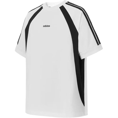 Adidas/阿迪达斯正品2025夏季款男士经典拼接宽松透气短袖KB8558