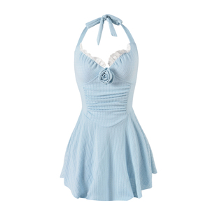 泳衣女款高级感连体裙式保守泡温泉女士成人小个子绝美度假游泳装