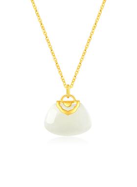 玉匠世家小方糖银项链女款高级感轻奢小众和田玉吊坠生日礼物闺蜜