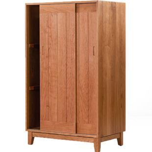 MUMO木墨树里衣柜实木组合红橡木黑胡桃木简约衣橱推拉门柜子