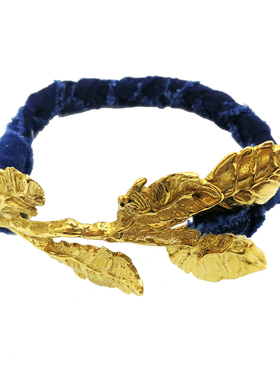 原创设计师古着植物镀金手绳