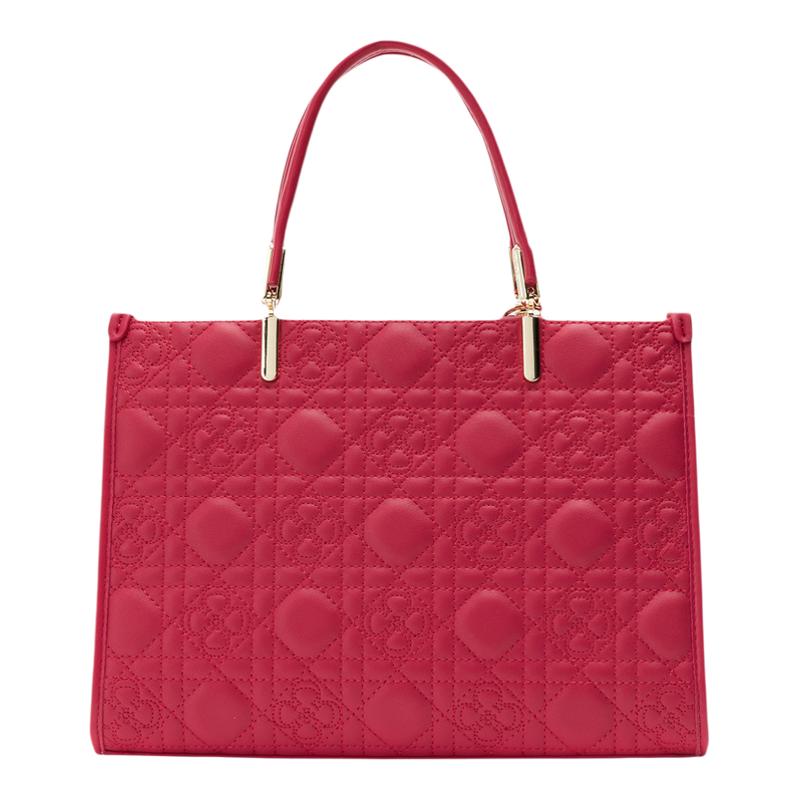 奥康 女包2026新款菱格纹手提包女真皮高级感戴妃包单肩斜挎包