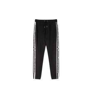 CNC男装奥莱潮流撞色字母织带休闲裤男2025春夏新款宽松运动长裤