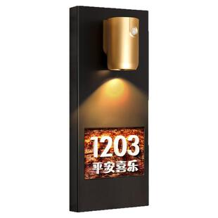 不锈钢门牌号高级感轻奢创意入户装饰有趣的门牌号码牌家用定制别墅住宅大门挂件高颜值个性温馨带感应灯房号