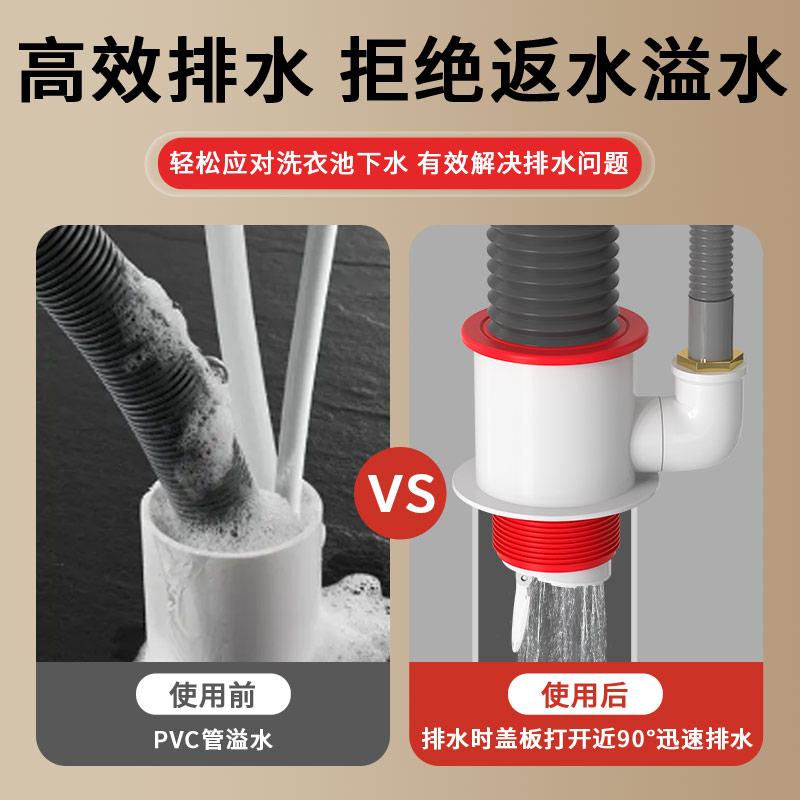 阳台洗衣机下水三头通分水器烘干机排水管道四通接头扫地机防臭人