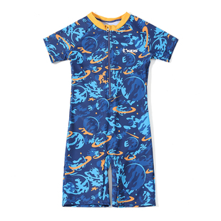 儿童泳衣男童2025新款连体中大童游泳衣泡温泉泳装男款保守