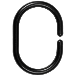 C型浴帘挂钩环 塑料环窗帘床帘挂环圆环配件黑色活扣挂钩环吊环