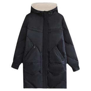 300斤大码女装新款羽绒服特体中长款胖mm加肥宽松加厚冬装白鸭绒