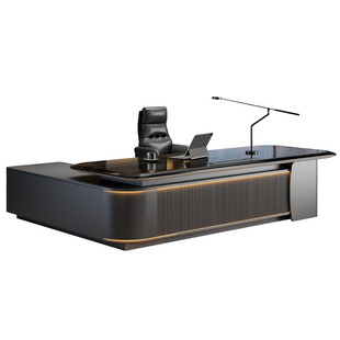 老板桌商务办公桌大班台轻奢总裁桌高级感简约现代高端大气家具