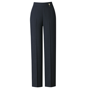 雅鹿妈妈裤子冬加厚单裤外穿宽松直筒中年羊毛裤子女中老年女裤60