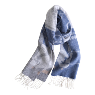 jue美~100%Cashmere L*P山羊绒围巾女冬季加厚链条提花礼物礼盒装