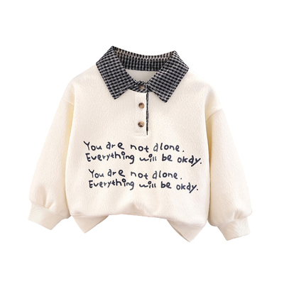 古卡恩男童加绒卫衣秋冬装