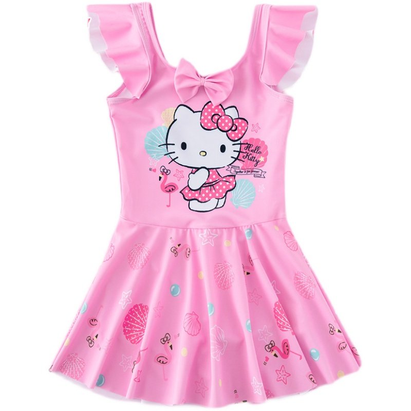 Hellokitty儿童泳衣女童宝宝公主游泳衣2025年新款中大童可爱泳装