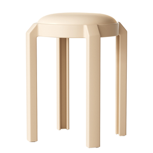 日本软包皮革塑料凳子家用加厚结实耐用轻奢高级感可叠放餐桌圆凳