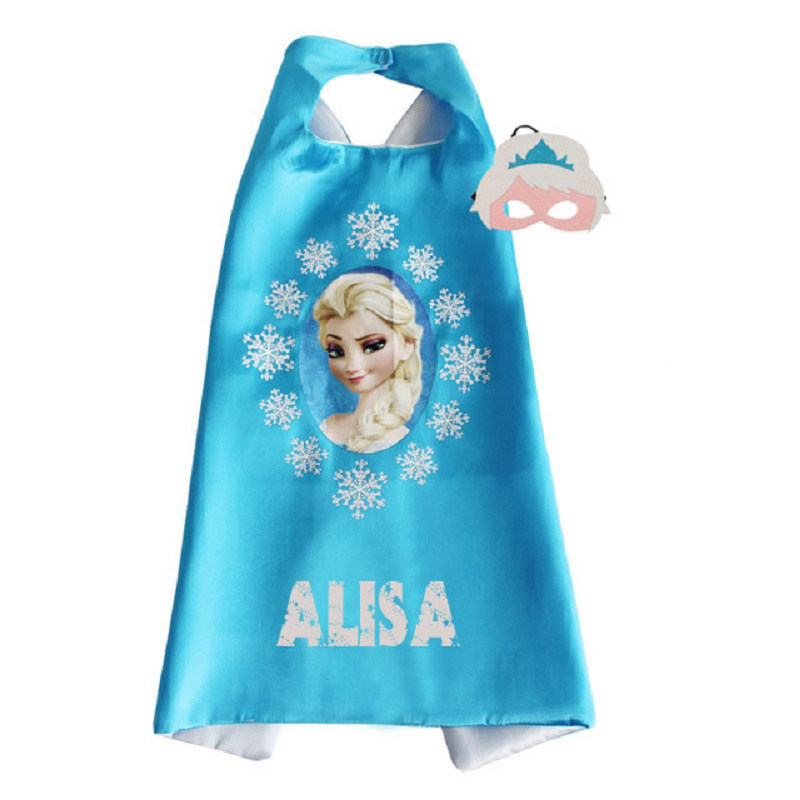 女童生日派对公主斗篷美人鱼灰姑娘爱莎Cos披风面具Princess Cape