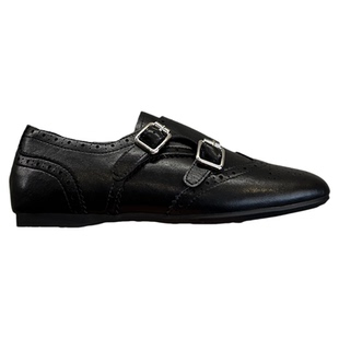 韩式精致~法式气质方头复古布洛克雕花冬季加绒乐福鞋女鞋小皮鞋