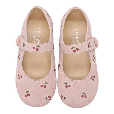 Littlewinkaa新款可爱樱桃宝宝舞蹈鞋女童童鞋粉色公主鞋LW51008D