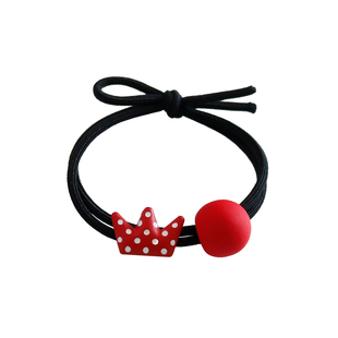 本命年红色波点头绳爱心几何发绳高弹力耐用发圈可爱皮筋扎头发女