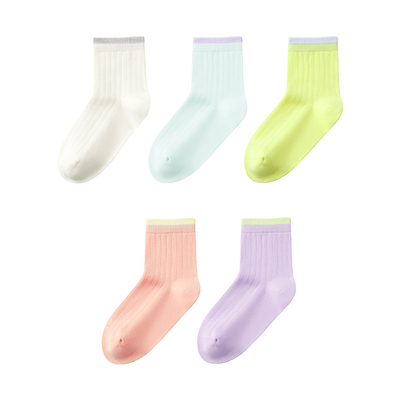 Goodbaby好孩子儿童袜子秋冬中筒袜a类新疆棉女童女宝宝无骨男童