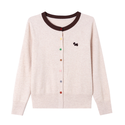 恒源祥纯羊毛中老年女装毛衣开衫