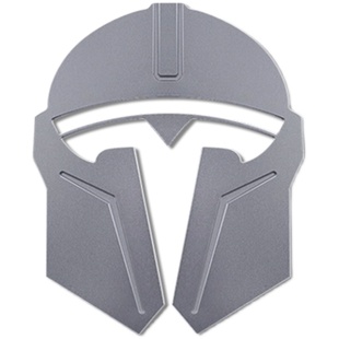 适用特斯拉Model3/Y曼达洛人金属车标头盔立体贴标个性改装丫配件